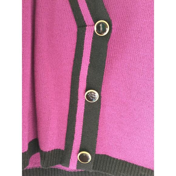 Vintage Vivanti Women's Sweater Wrap Style Purple Black Sz 16 Reto - Picture 5 of 16